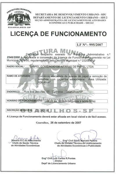 Licenças de Funcionamento Onde Encontrar na República - Licença de Funcionamento 
